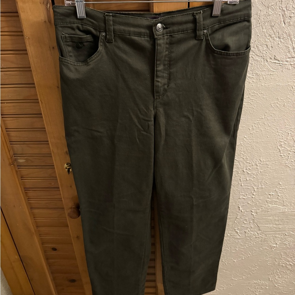Gloria Vanderbilt Amanda Style Olive Green Jeans